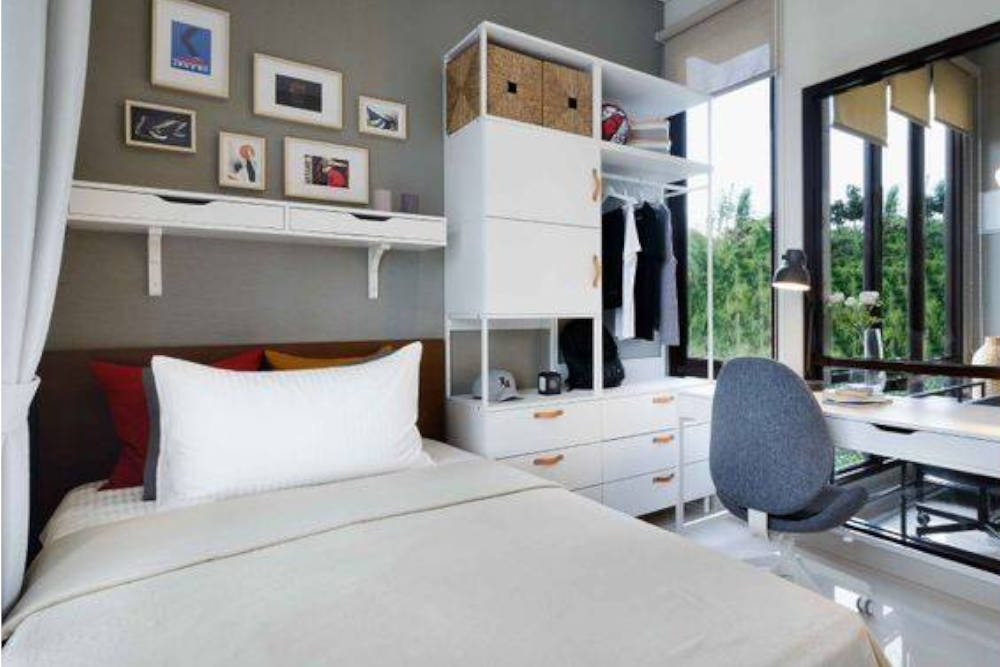 Penampakan kamar di Pavilia Premier Estate 2 dengan desain interior IKEA
